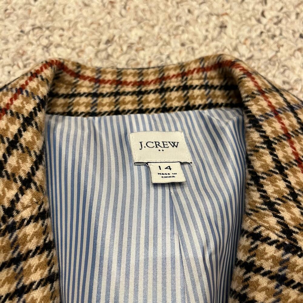 J Crew Herringbone Schoolboy Blazer 14 Wool Blend Old Money Classic Preppy - Picture 2 of 8